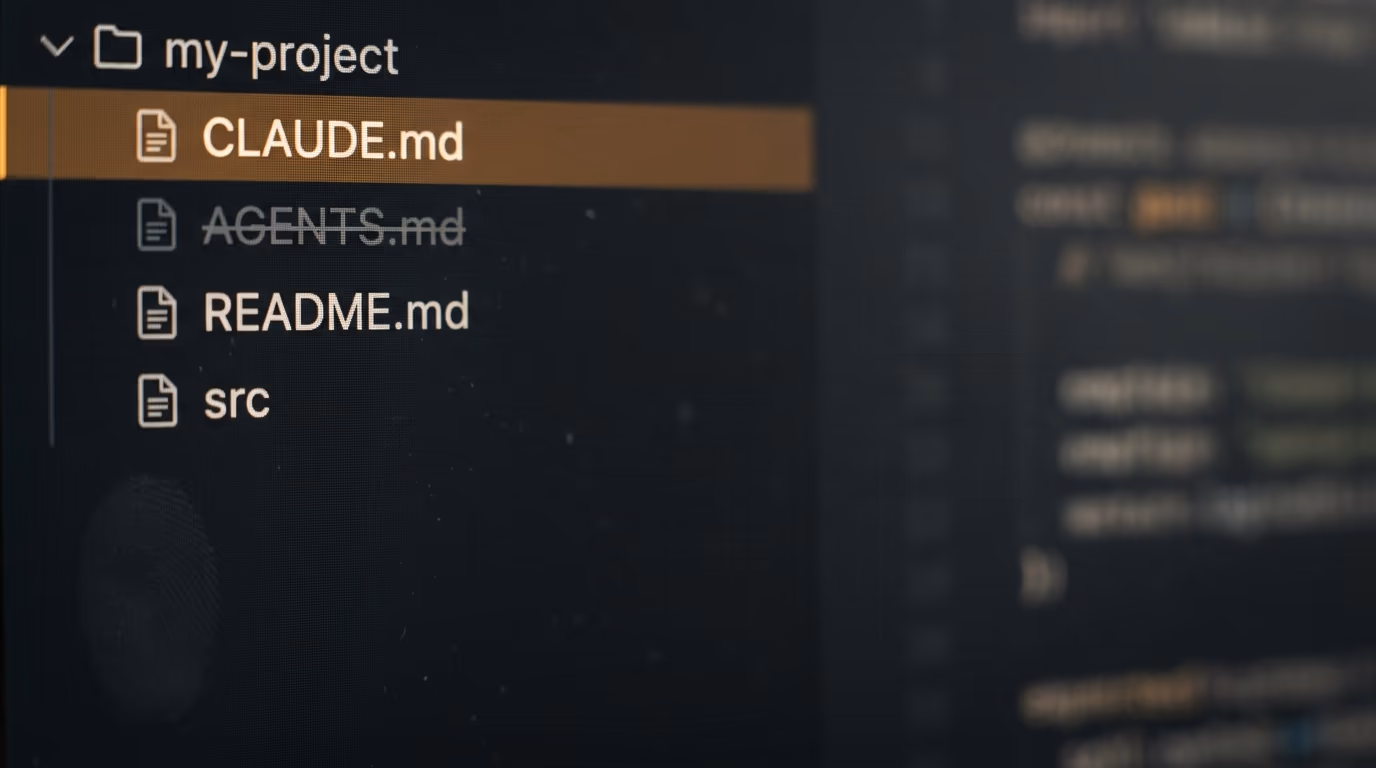 A CLAUDE.md in the same folder stops Claude Code reading the AGENTS.md file