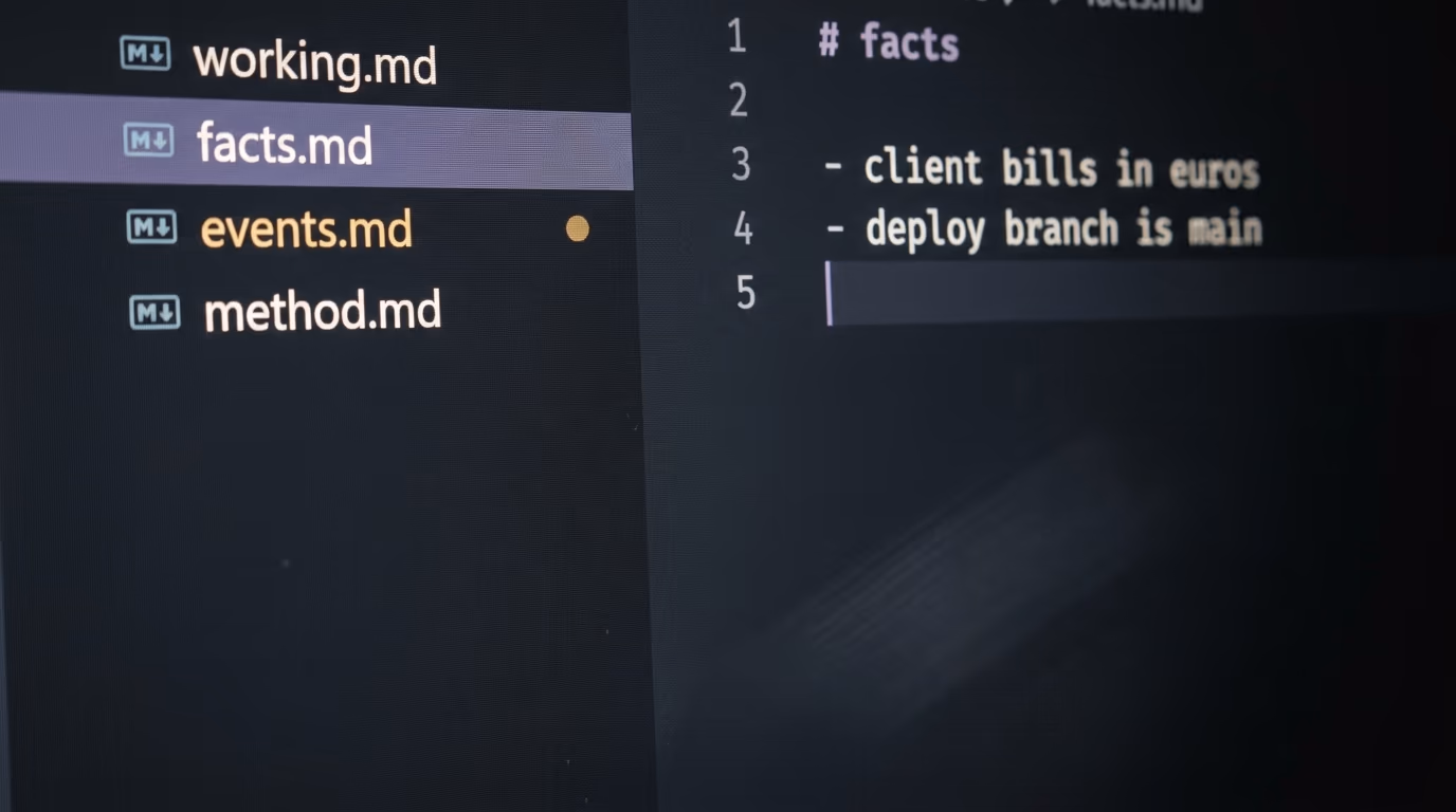 A code editor sidebar showing four AI agent memory files named for working, semantic, episodic and procedural memory