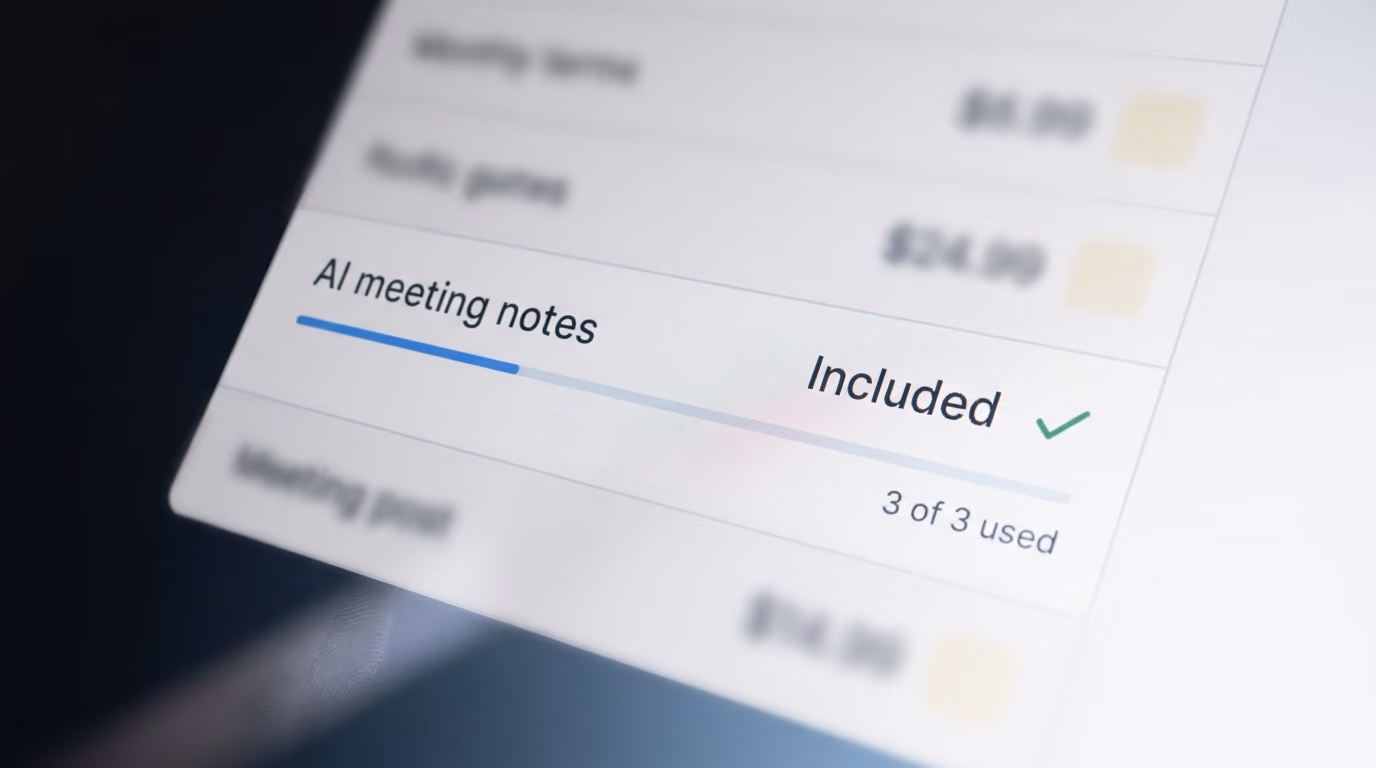 Zoom and Google Meet meeting notes already included in a paid workspace plan