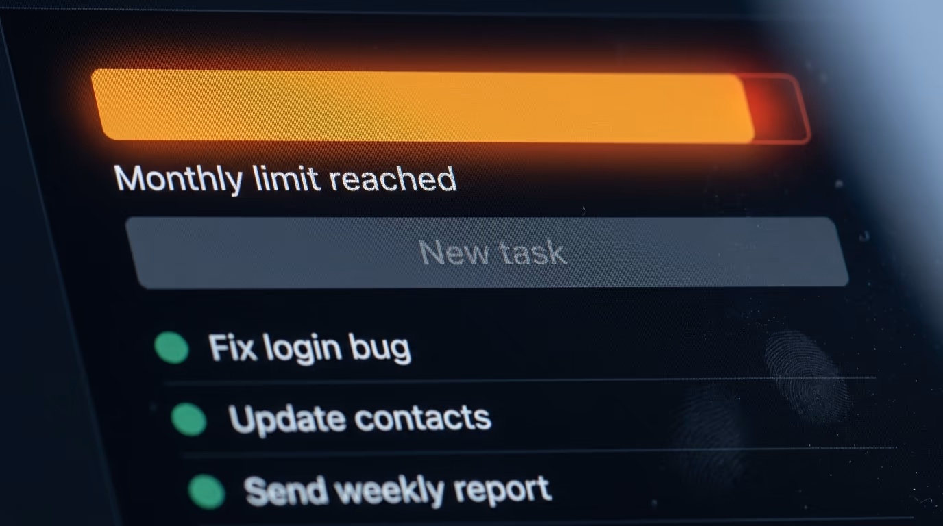 Free AI agent hitting its monthly usage limit