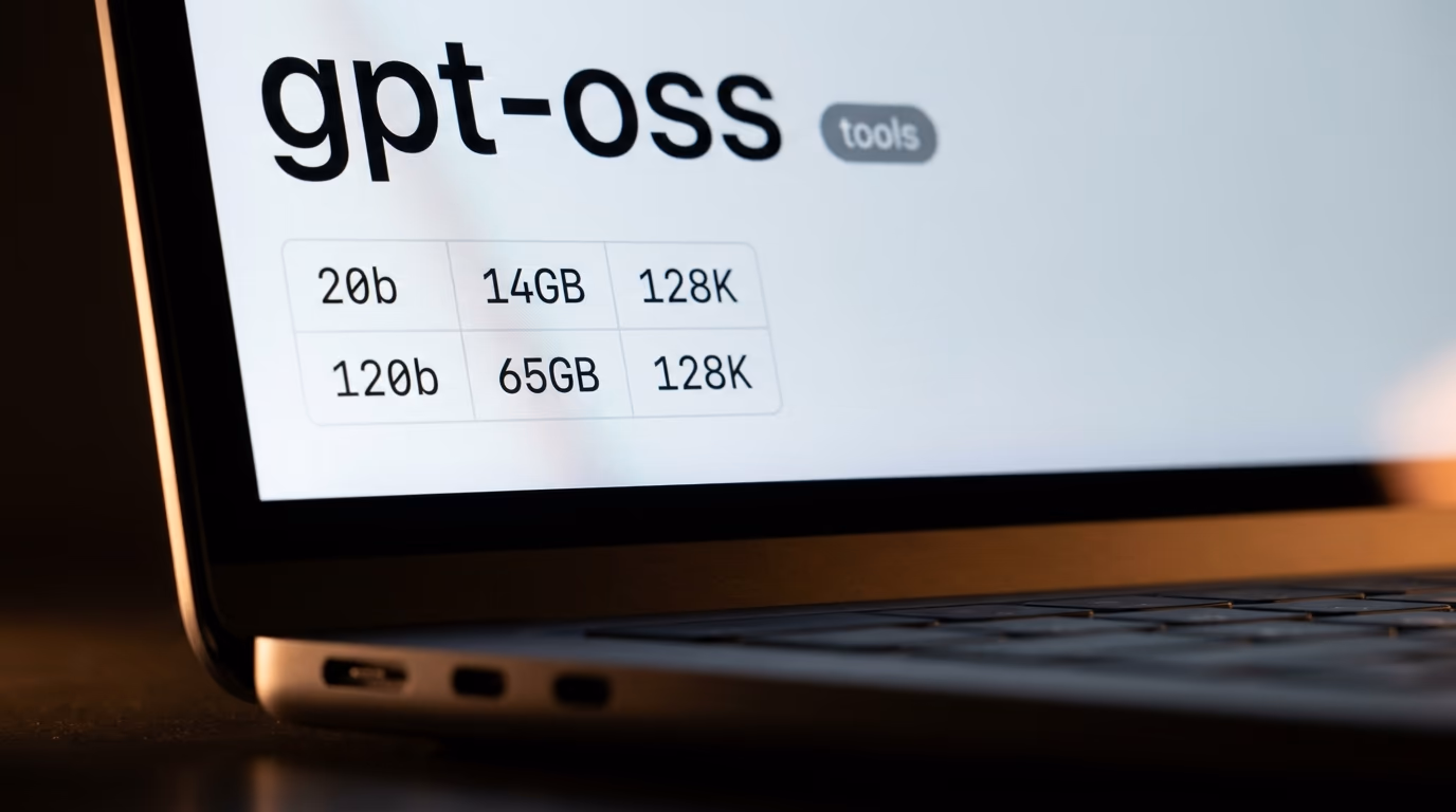 Local coding model for a 16 GB laptop, the gpt-oss 20b model page