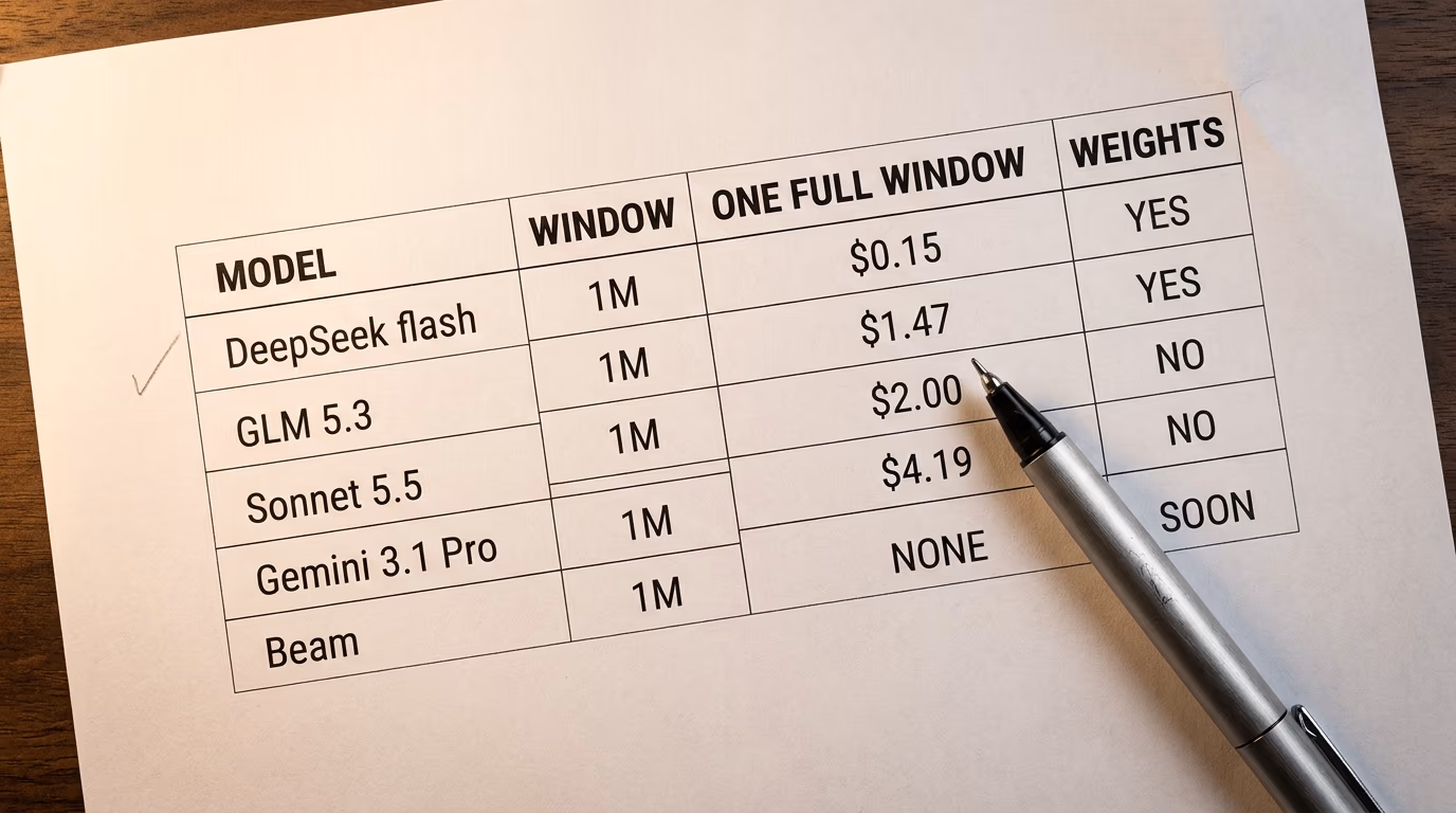 long context model ranking with the window and the price of one full window