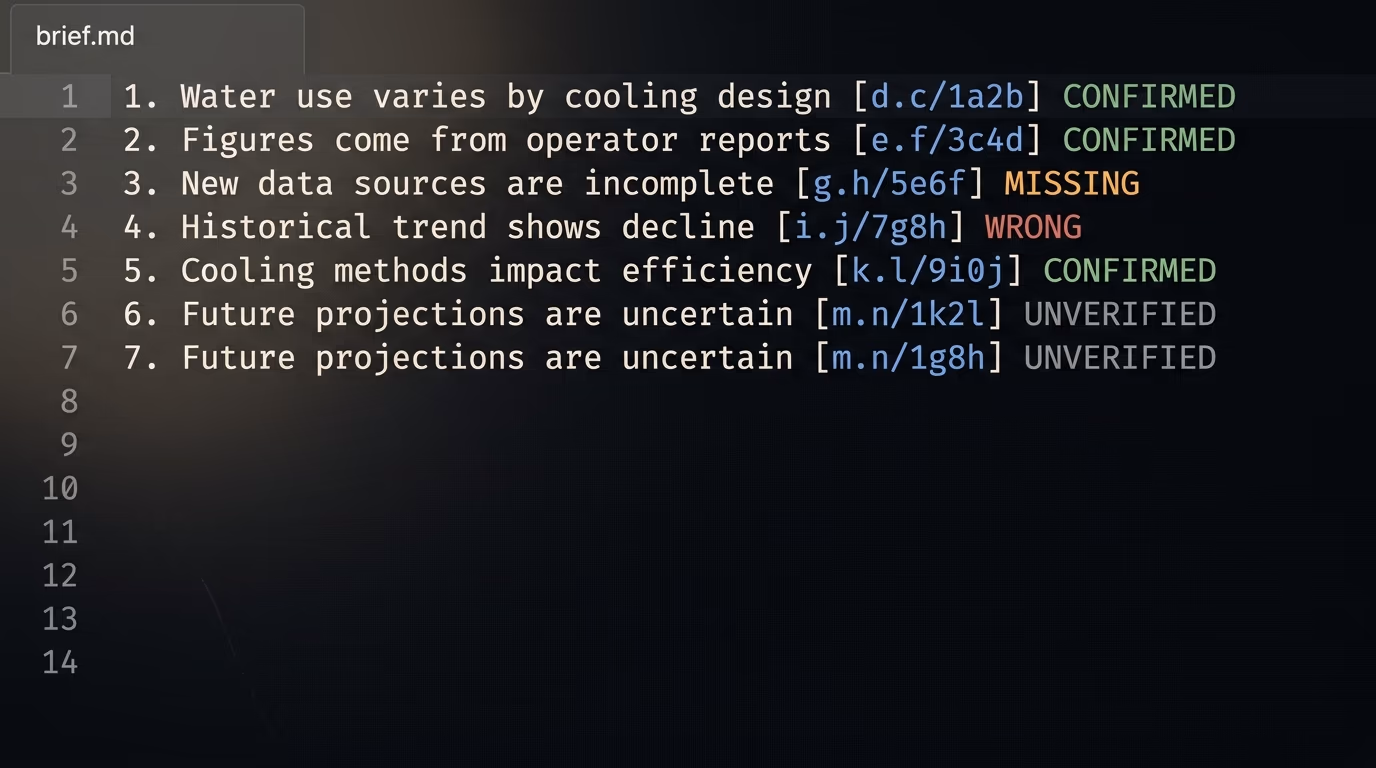 A research brief written by a Claude Code subagent with numbered findings and source links