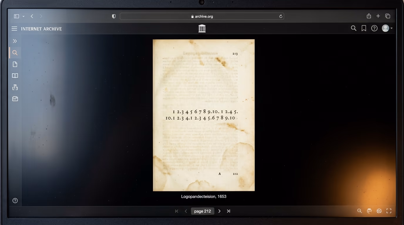 Check the Cyphral Distich yourself, the 1653 Logopandecteision scan open on the Internet Archive