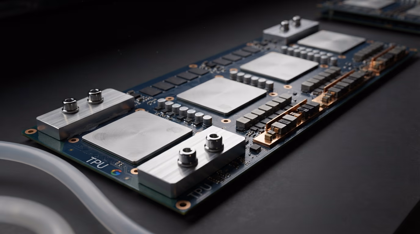 Difference between a Google TPU and an Nvidia GPU, a TPU accelerator board in close up