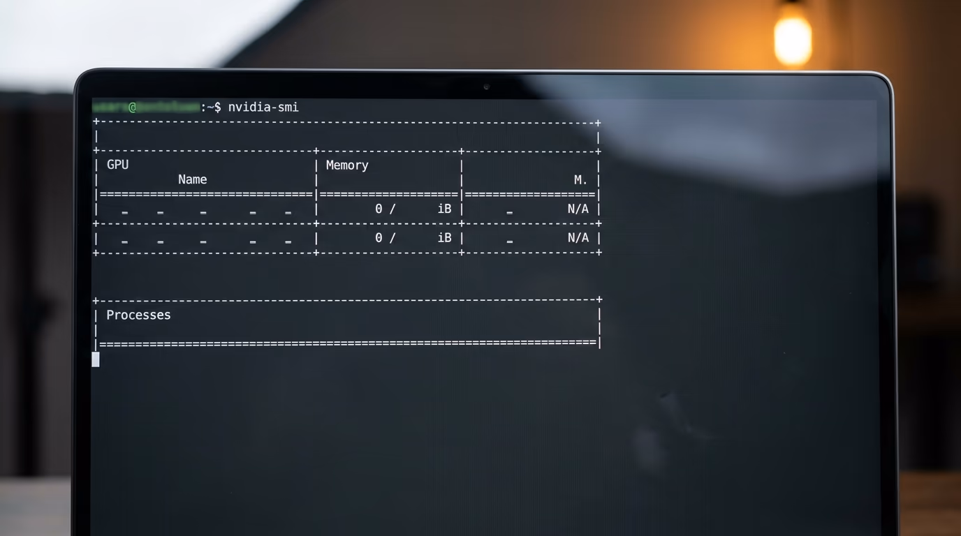 Will your code run on a Google TPU, a terminal showing Nvidia GPU status output