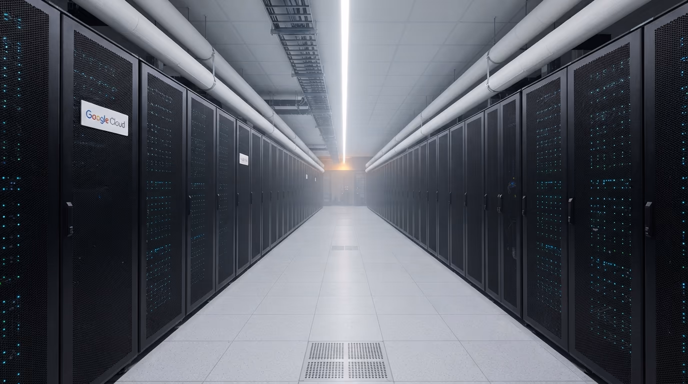 Who uses Google TPUs instead of Nvidia GPUs, a Google Cloud data centre rack aisle