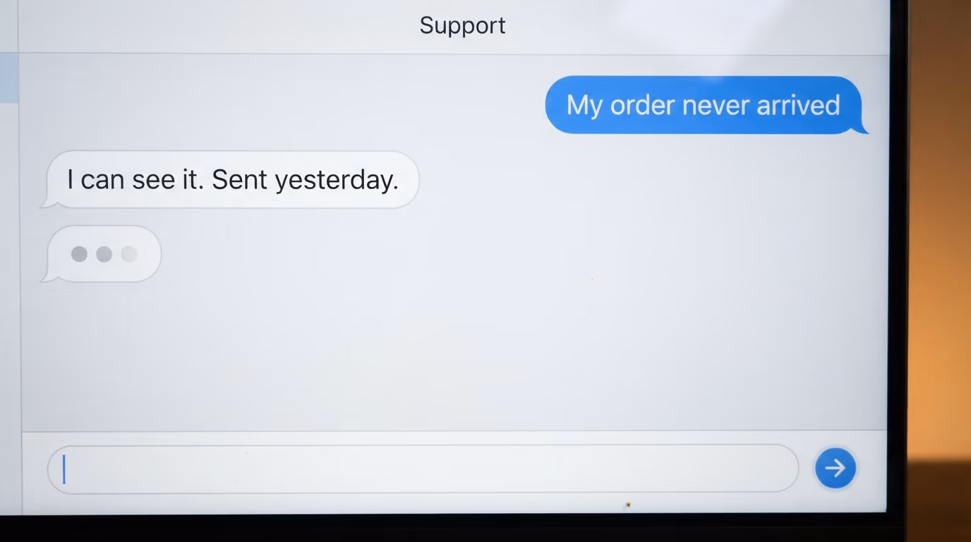 Support chatbot API cost, a customer support conversation of the kind priced in this section