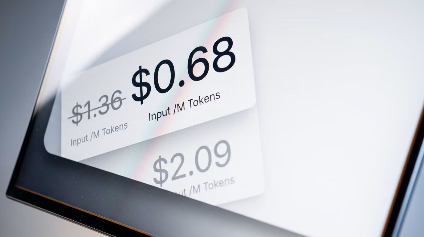 Mistral Large 4 price on the documentation page, $0.68 per million input tokens with $1.36 struck through