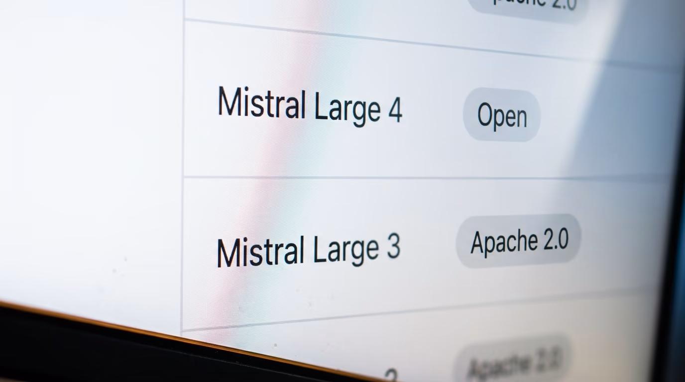 Mistral documentation listing Mistral Large 4 as Open and Mistral Large 3 as Apache 2.0