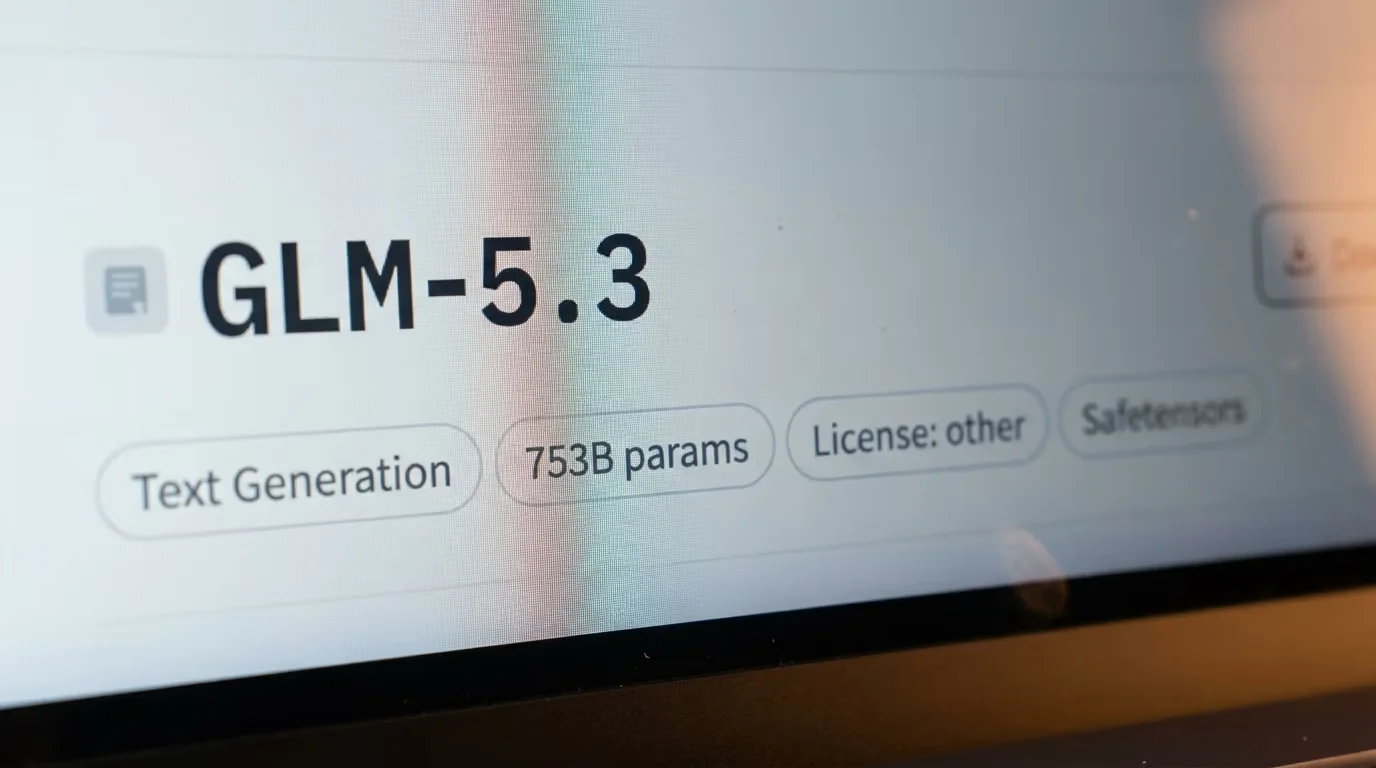 Open weight AI models on a model page, the license tag reading other next to 753B params