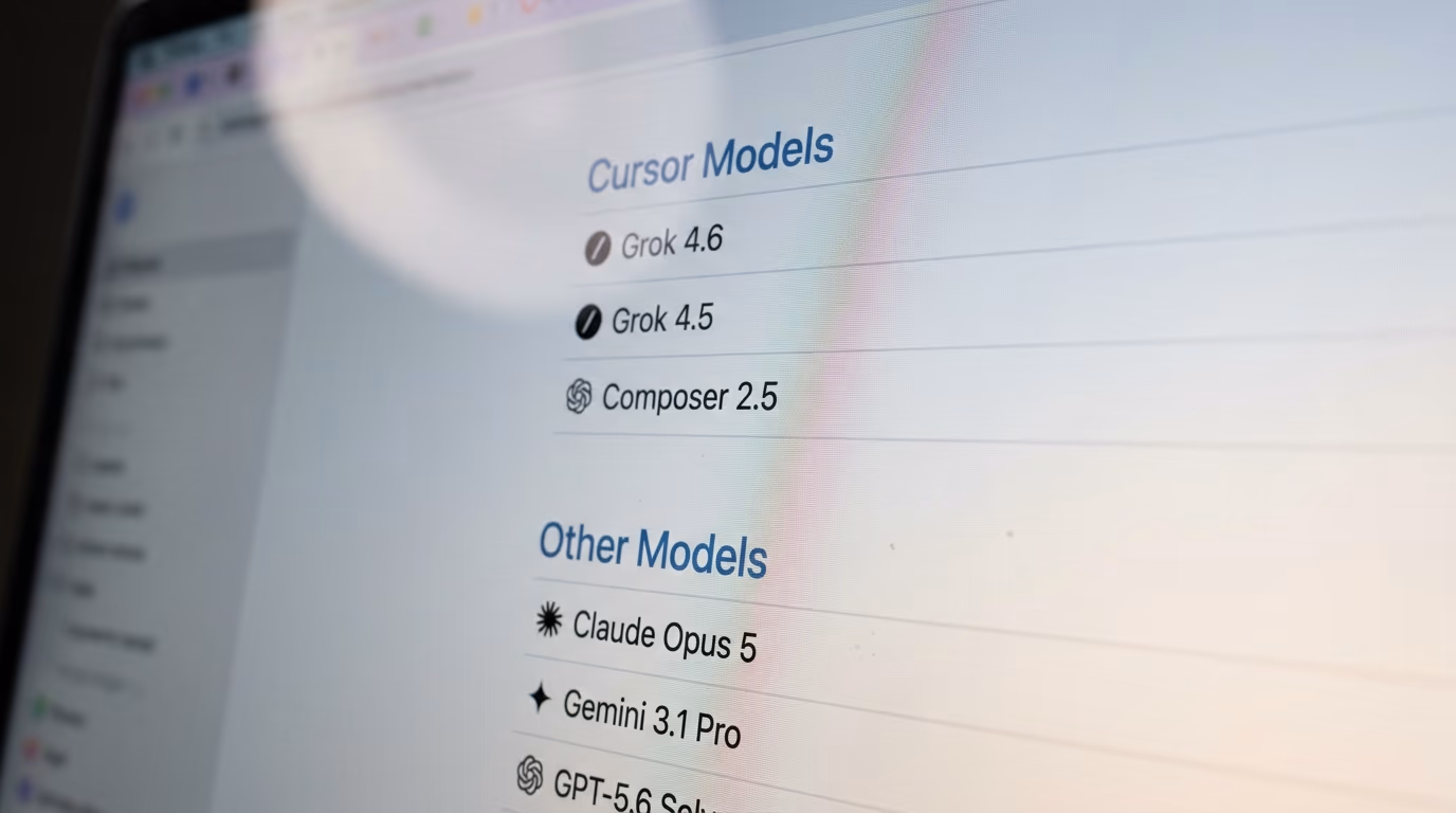 The Cursor models and pricing documentation page listing Claude, Gemini, GPT and Grok