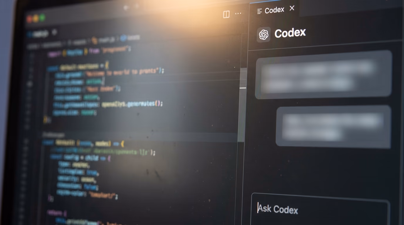 The OpenAI Codex sidebar open inside the Cursor editor window