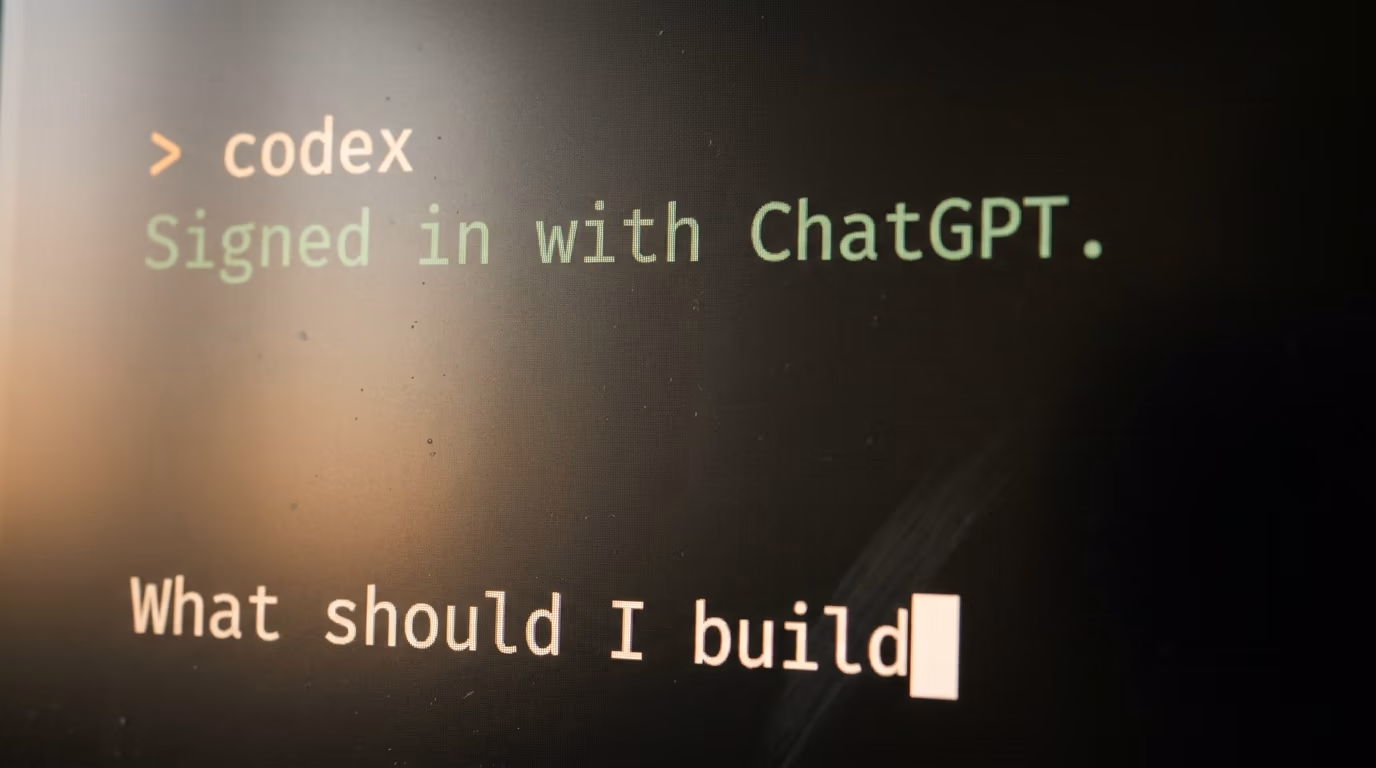 The OpenAI Codex command line agent running in a terminal on a laptop