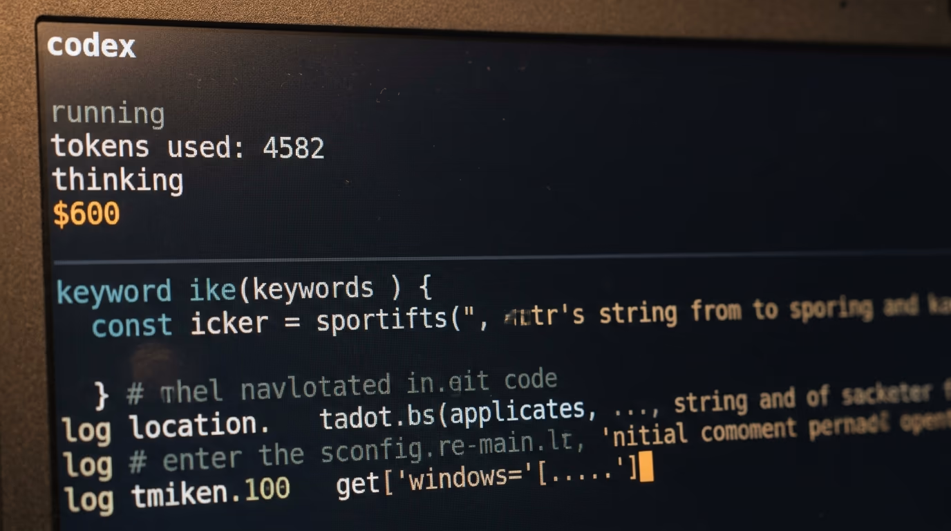 OpenAI researchers coding agents, a terminal session running with a daily cost line