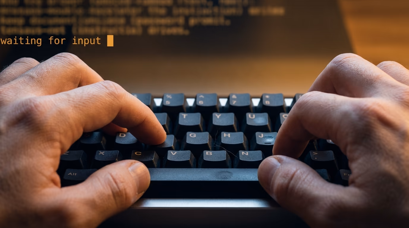 coding agents still need human steering, hands typing while an agent waits for input