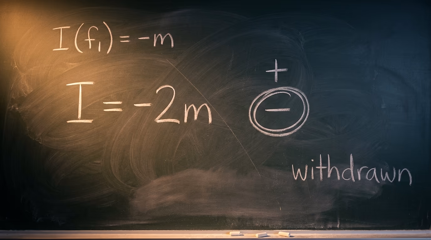 The sign arithmetic behind the withdrawn proof written out in chalk
