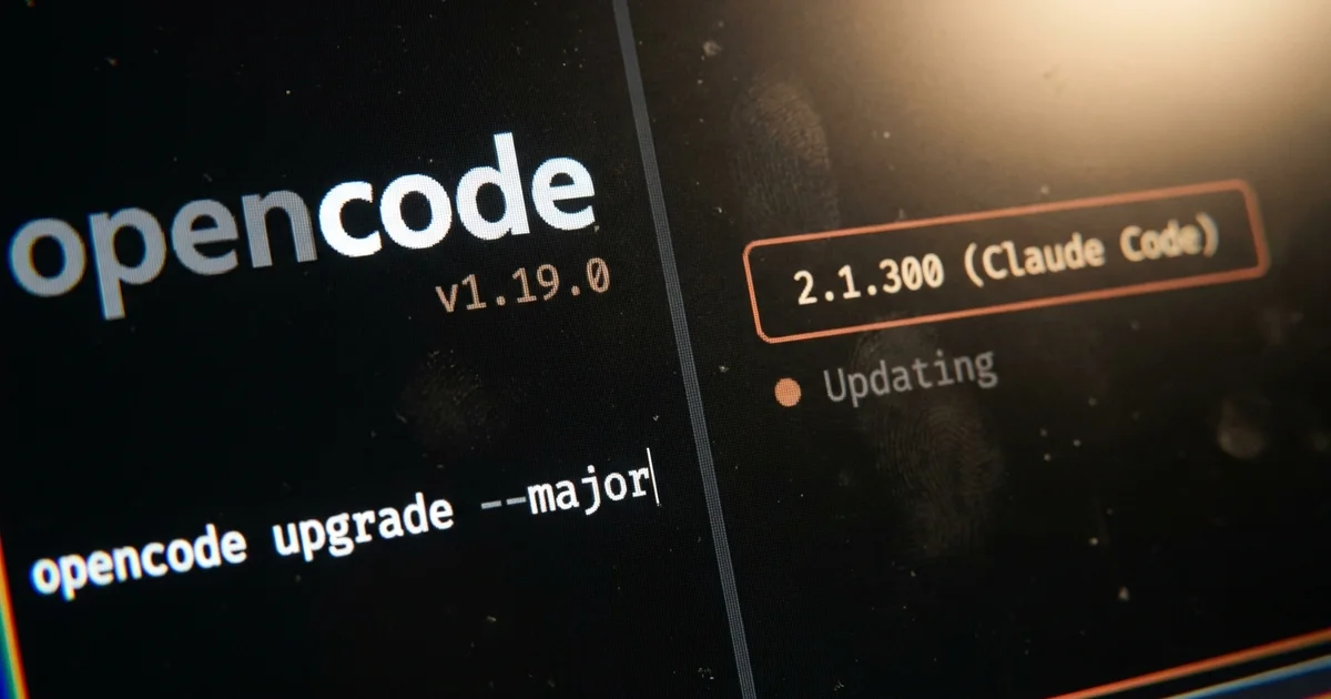 OpenCode vs Claude Code, 2 terminal coding agents side by side showing their installed versions