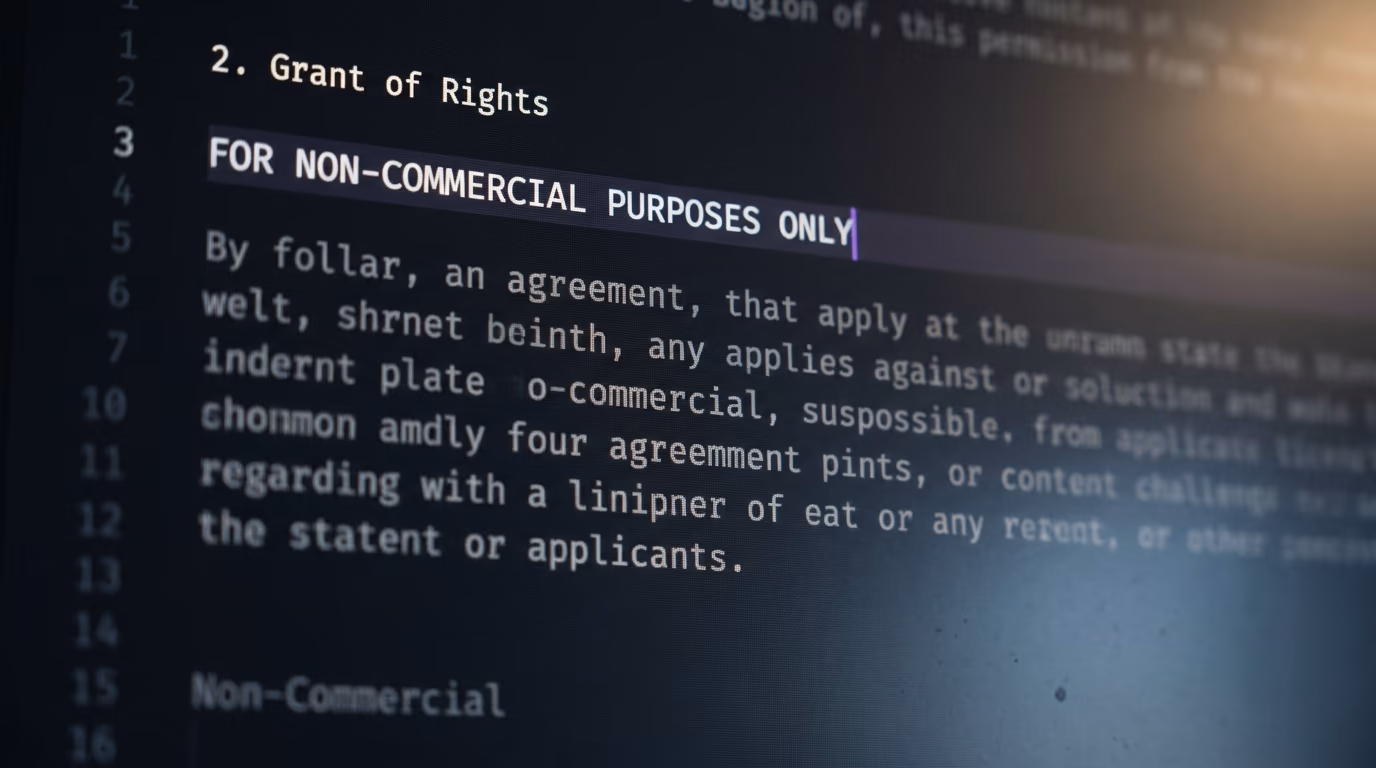 The Qwen research license grant of rights clause restricting use to non commercial purposes