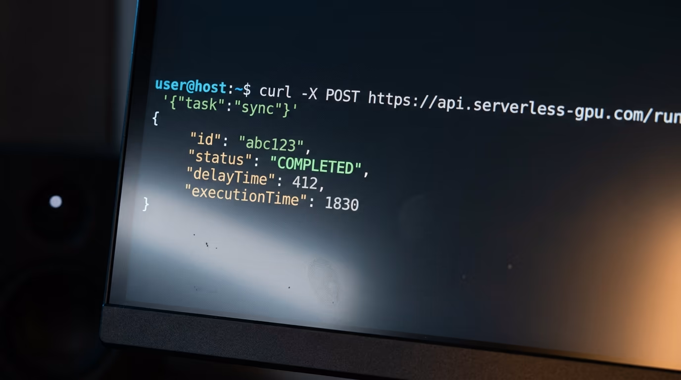 Run an API endpoint instead of a machine, a JSON response in a terminal