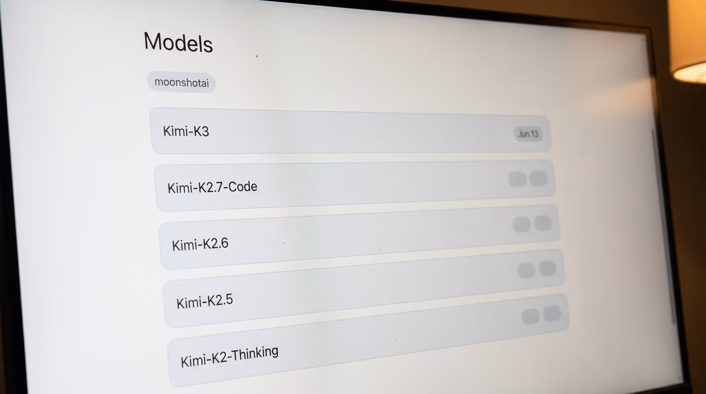Moonshot AI's Hugging Face model list with no K3.1 repository on it