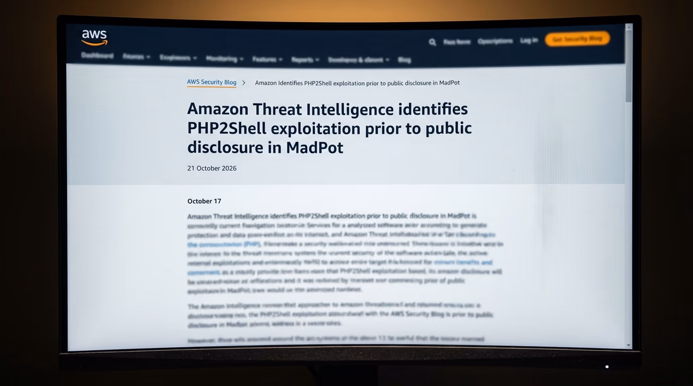 The AWS Security Blog post on PHP2Shell exploitation before public disclosure